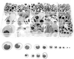 Variety Value Pack 1 Box Approx 1120 Pcs 0.16 Inches to 1 Inch round Plastic Sel