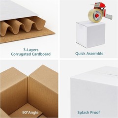 Shipping Boxes 6x6x6 Set of 6, White Corrugated Cardboard Box for Mailing Bus…