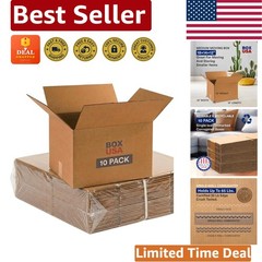 Kraft Brown 10-Pack Medium Moving Boxes – Sturdy & Lightweight for Easy Packing