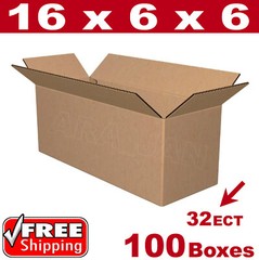 100- 16x6x6 Cardboard Boxes Mailing Packing Shipping Box 32ECT Corrugated Carton
