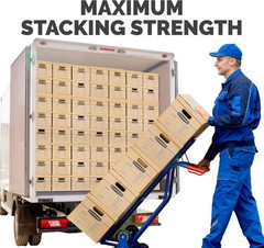 Small Classic Moving Box 10 Pack, Reinforced Handles, Tape-Free Assembly, Box wi