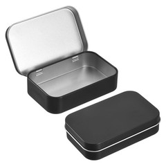 uxcell 3 Pcs Metal Tin Box Container, 3.7×2.4×0.9 Inch Rectangular Empty Hinged