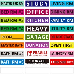 1200 Pcs 25 Designs Pre-Printed Color-Coded Home Moving Box Labels with Custo…