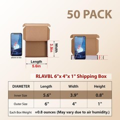 6x4x1 Shipping Boxes Set of 50White Small Corrugated Cardboard Box Mailer Box