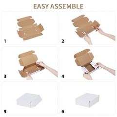 6x4x1 Shipping Boxes Set of 50White Small Corrugated Cardboard Box Mailer Box