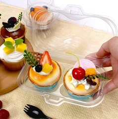 25Pcs Clear Cupcake Boxes with 2 Compartment,Plastic Stackable Cupcake Carrie…