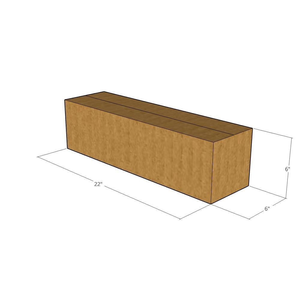 100 22x6x6 Kraft Brown Corrugated Shipping Boxes 32 ECT Single-Wall New