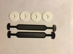 (100) – 6.5″ Heavy-Duty Handle Black Plastic handle for box/white washer discs. 