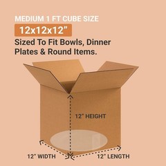 Space-Saving 25-Pack Small Shipping Boxes – 12″L x 12″W x 12″H, 65 lbs Capacity