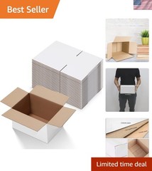 10x7x5 Inches White Shipping Boxes Set of 25