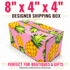 8x4x4 Pineapple Designer Shipping Boxes 32 ECT Pink Boutique Gift Mailers