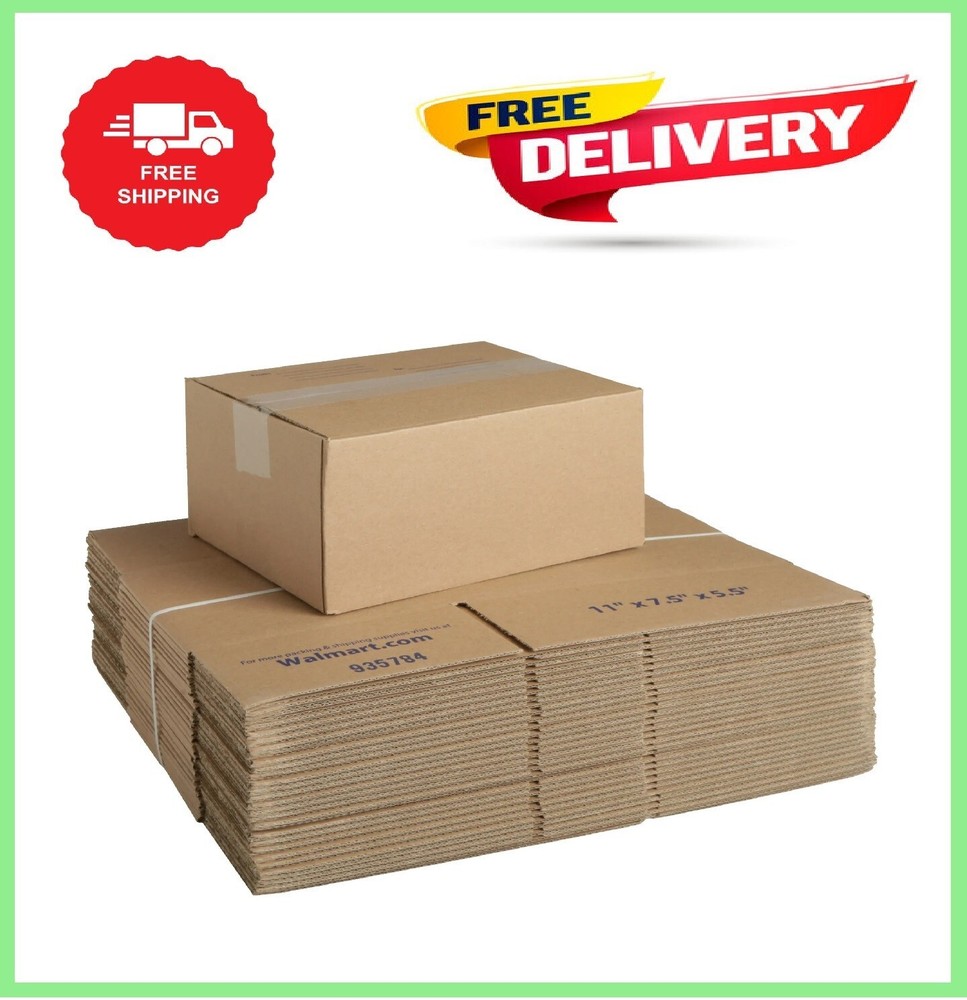 Recycled Shipping Boxes, 11 in. L x 7.5 in. W x 5.5 in. H, 30-Count