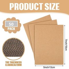 50 pieces 5″ x 7″ Corrugated 2 mm Cardboard Sheets for Mailers Flat Pack Insert