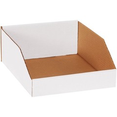 Partners Brand PBINMT1012 Open Bin Boxes, 10 x 12 x 4 1/2, Oyster White (Pack of