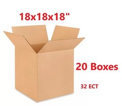 Large Corrugated Box 18x18x18″ ECT-32 Big Shipping Moving Packing Box _ 20 Boxes