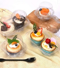 25Pcs Clear Cupcake Boxes with 2 Compartment,Plastic Stackable Cupcake Carrie…