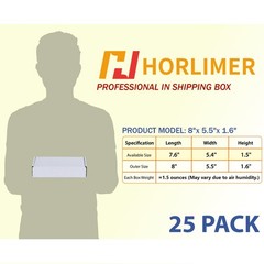 8×5.5×1.6 inches Shipping Boxes Set of 25, White Corrugated Cardboard Box Lit…