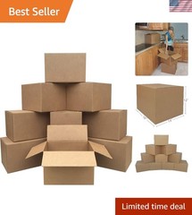 Professional-Grade Cardboard Moving Boxes – Medium Size, 10-Pack – Made in USA