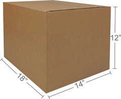 Cardboard Moving Boxes for Packing and Shipping, Medium Size, 18″ X 14″ X 12″, B