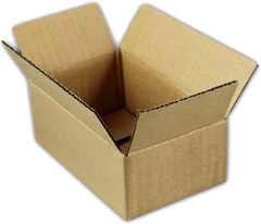 6 X 4 X 3 Inch Single Wall Rectangular Corrugated Cardboard Shipping Carton Pack