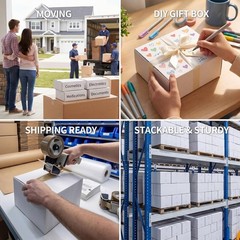Shipping Boxes 9x6x3 Set of 40, White Corrugated Packaging Boxes, Lightweight…