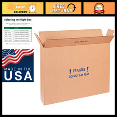 Flat Screen TV Moving Boxes, Cardboard Shipping Box for 19-22″ TVs (Pack of 5)
