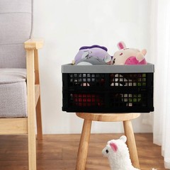 16 L Plastic Folding Storage Crates, Collapsable Plastic Crate, 2 Packs