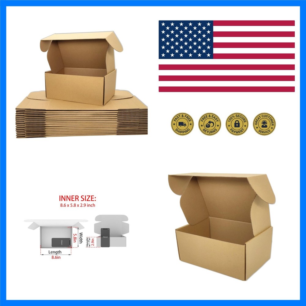 9x6x3 Shipping Boxes Set of 30, Brown Mailer Corrugated Cardboard Box | for P…