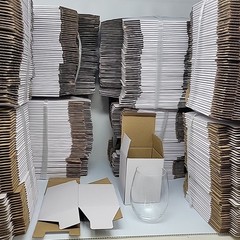 400 White Stemless Wine Glass Boxes 4.75×3.5×3.5 Retail Shipping Packaging