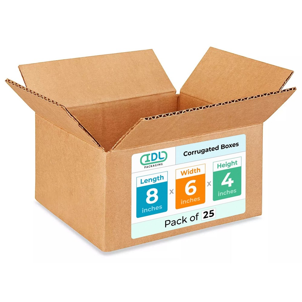 Small Moving & Shipping Boxes 8″L x 6″W x 4″H (25-Pack) – Extra Strength 200 …