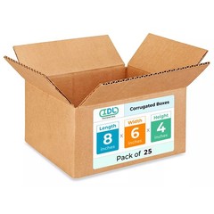 Small Moving & Shipping Boxes 8″L x 6″W x 4″H (25-Pack) – Extra Strength 200 …