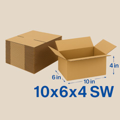 100 Pack 10x6x4 32ECT Corrugated Shipping Boxes| Cardboard Mailing Packing Carto