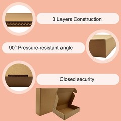 13x10x3 inches Shipping Boxes Set of 20, Brown Corrugated Cardboard Mailers