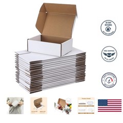 Lightweight 25 Pack White Cardboard Shipping Boxes 6x4x2 Inch – Securely Packing