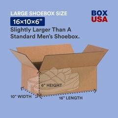 BOX USA 16 x 10 x 6 Corrugated Cardboard Storage Boxes, Medium 16″L x 10″W x …