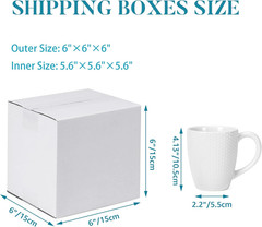 Shipping Boxes 6X6X6 Set of 6, White Corrugated Cardboard Box for Mailing Busine