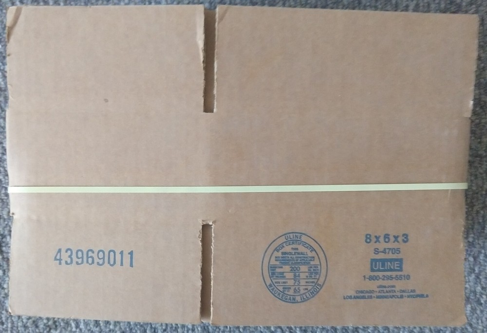 Uline shipping boxes S-4705 Size 8″ x 6″ x 3″ Brand New heavy duty cardboard