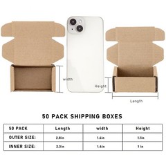 50Pcs Foldable Kraft Boxes Rectangular Boxes Recyclable Cardboard for Packing…
