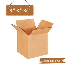 4″ x 4″ x 4″ CARDBOARD BOX – 200 lb Tested- Corrugated BOX (SINGLE BOX)