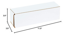 White Corrugated Cardboard Mailing Boxes, 11 1/2″ X 3 1/2″ X 3 1/2″, Pack of 50,