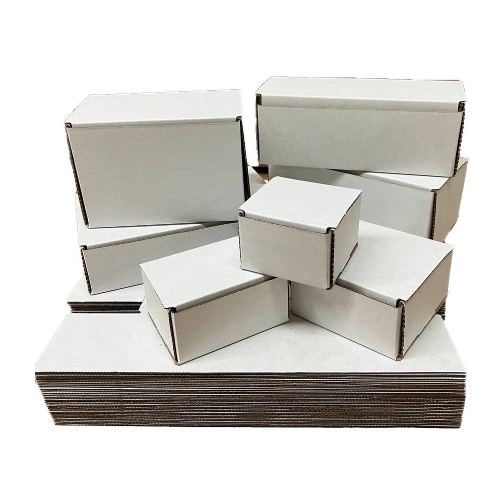 100 3x3x2 White Corrugated Cardboard Boxes Packing Shipping Mailing Box