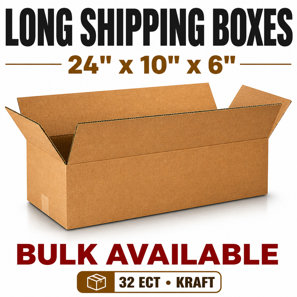 24x10x6 Kraft Cardboard Carton Mailer Shipping Corrugated Packing Box
