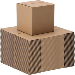 5x5x5 Shipping Boxes Set of 50, Brown Kraft Corrugated Cardboard Square Business