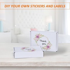 Set of 25 Shipping Boxes 8×5.5×1.6 Inches White Corrugated Cardboard Pack