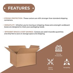 6 x 6 x 6″ Heavy-Duty Boxes, Brown ECT-44 Shipping/Moving/Packing Box 25/Bundle