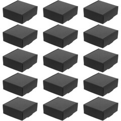 15pcs Small Corrugated Mailer Boxes with Lids for Mailing and Packaging Black