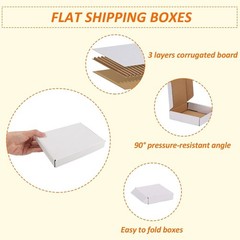 7x5x1 inches Shipping Boxes Set of 50, White Corrugated Cardboard Box Literature