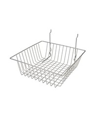 AMKO BSK13/BLK Small Basket (Pack of 6) – Spacious Slatwall Basket in Chrome, Me