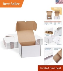Versatile 10x8x6 Shipping Boxes in White – Set of 15 for Small Business Use