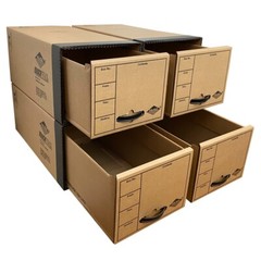 UOFFICE Quick Stack Drawer File Boxes, 24″ x 12.5″ x 10.5″, 4 Pack